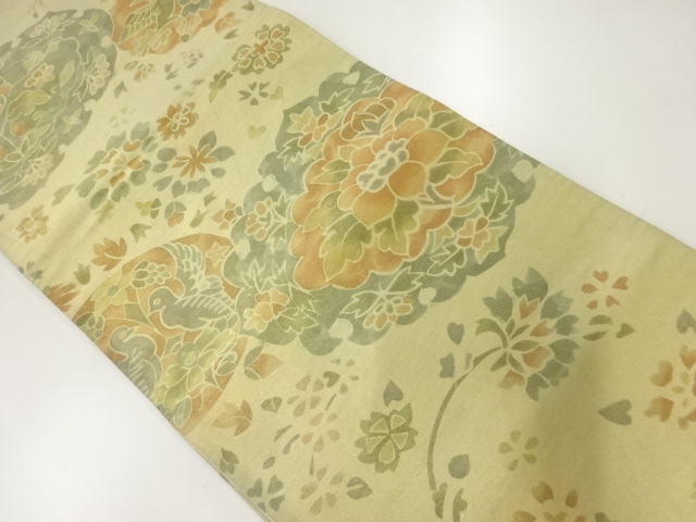 アンティーク　花鳥模様袋帯（材料）